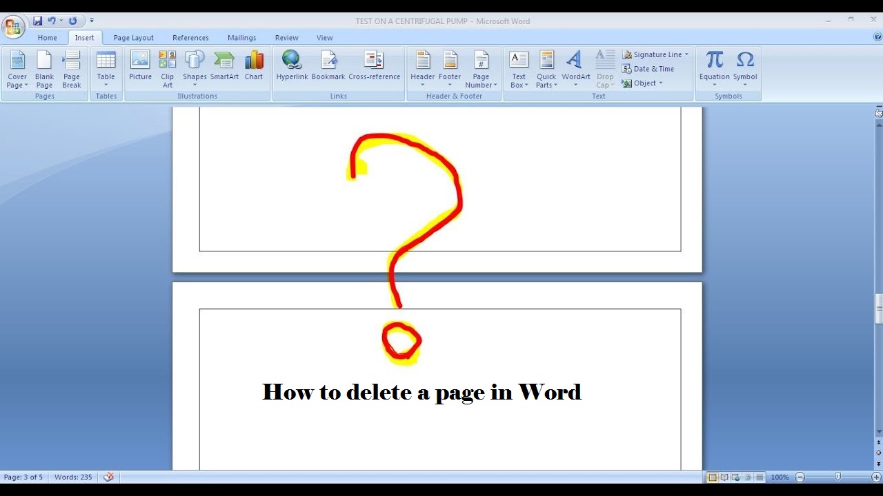 How to delete a page in Word