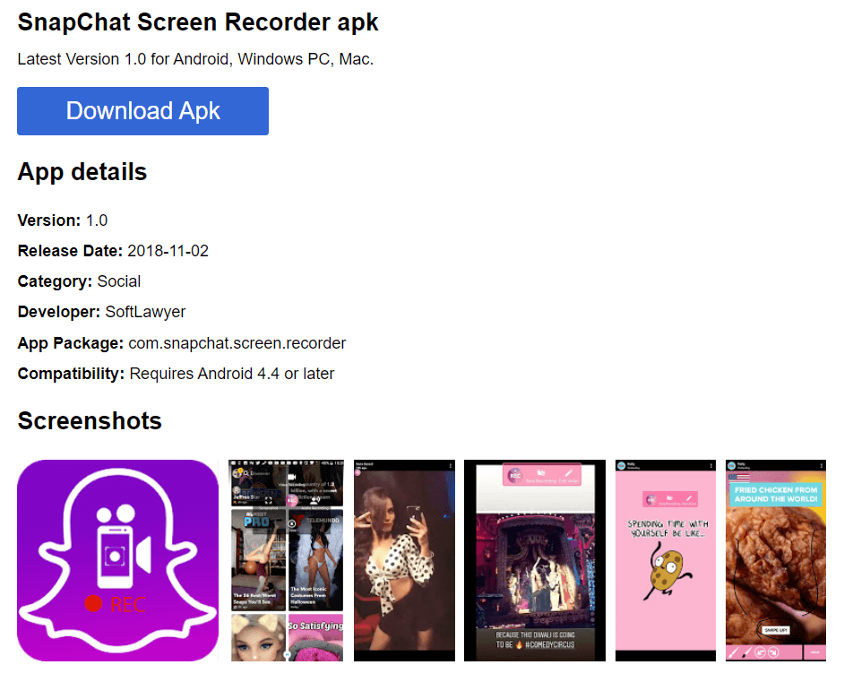 Snapchat Screen Recorder